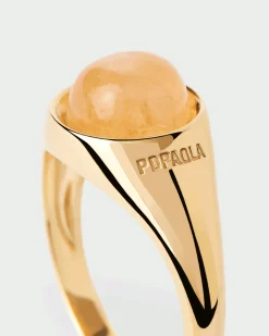 Anillos Con Piedras Semipreciosas|Anillos Solitarios-PDPAOLA Anillo Aventurina Amarilla Moon
