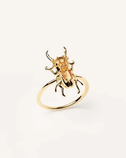 Anillos Con Piedras Semipreciosas|Anillos De Oro-PDPAOLA Anillo Courage Beetle