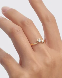 Joyas Con Diamantes|Joyas De Oro 18K-PDPAOLA Anillo de diamantes y oro Dafne