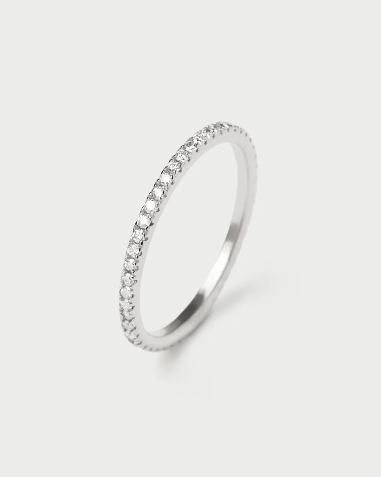 Joyas Con Diamantes|Joyas De Oro Blanco 18K-PDPAOLA Anillo de Diamantes Y Oro Blanco Eternity Mini