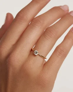 Joyas Con Diamantes|Joyas De Oro 18K-PDPAOLA Anillo de Diamantes y oro Solitaire Supreme