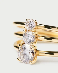 Joyas Con Diamantes|Joyas De Oro 18K-PDPAOLA Anillo de Diamantes y oro Solitaire Supreme