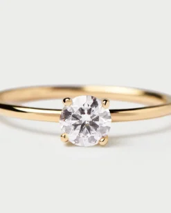Joyas Con Diamantes|Joyas De Oro 18K-PDPAOLA Anillo de Diamantes y oro Solitaire Supreme
