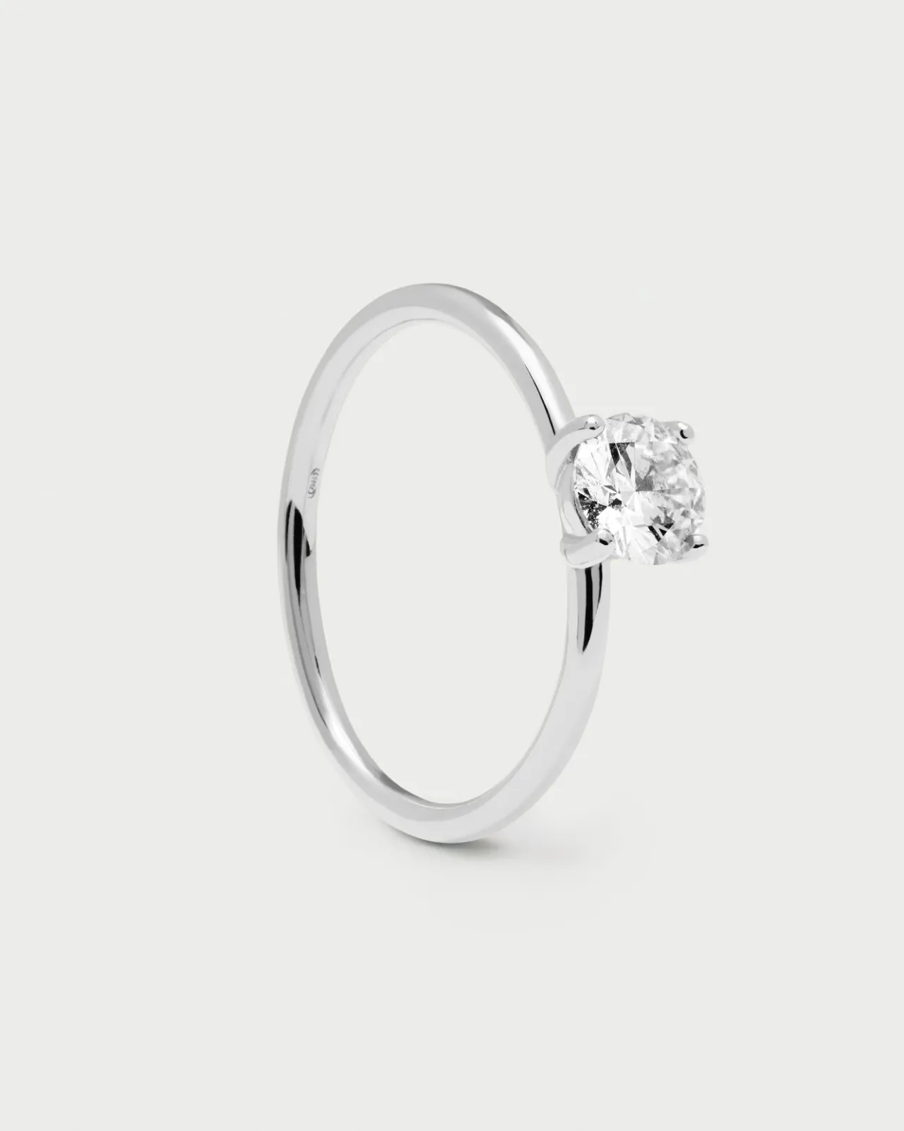Joyas Con Diamantes|Joyas De Oro Blanco 18K-PDPAOLA Anillo de Diamantes Y Oro Blanco Solitaire Supreme