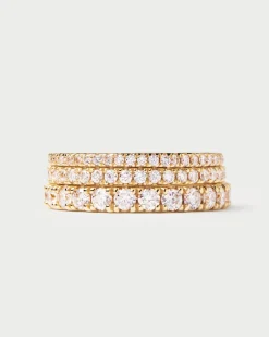 Joyas Con Diamantes|Joyas De Oro 18K-PDPAOLA Anillo de Diamantes y oro Eternity Medium