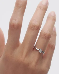 Joyas Con Diamantes|Joyas De Oro Blanco 18K-PDPAOLA Anillo de diamantes y oro blanco Delia