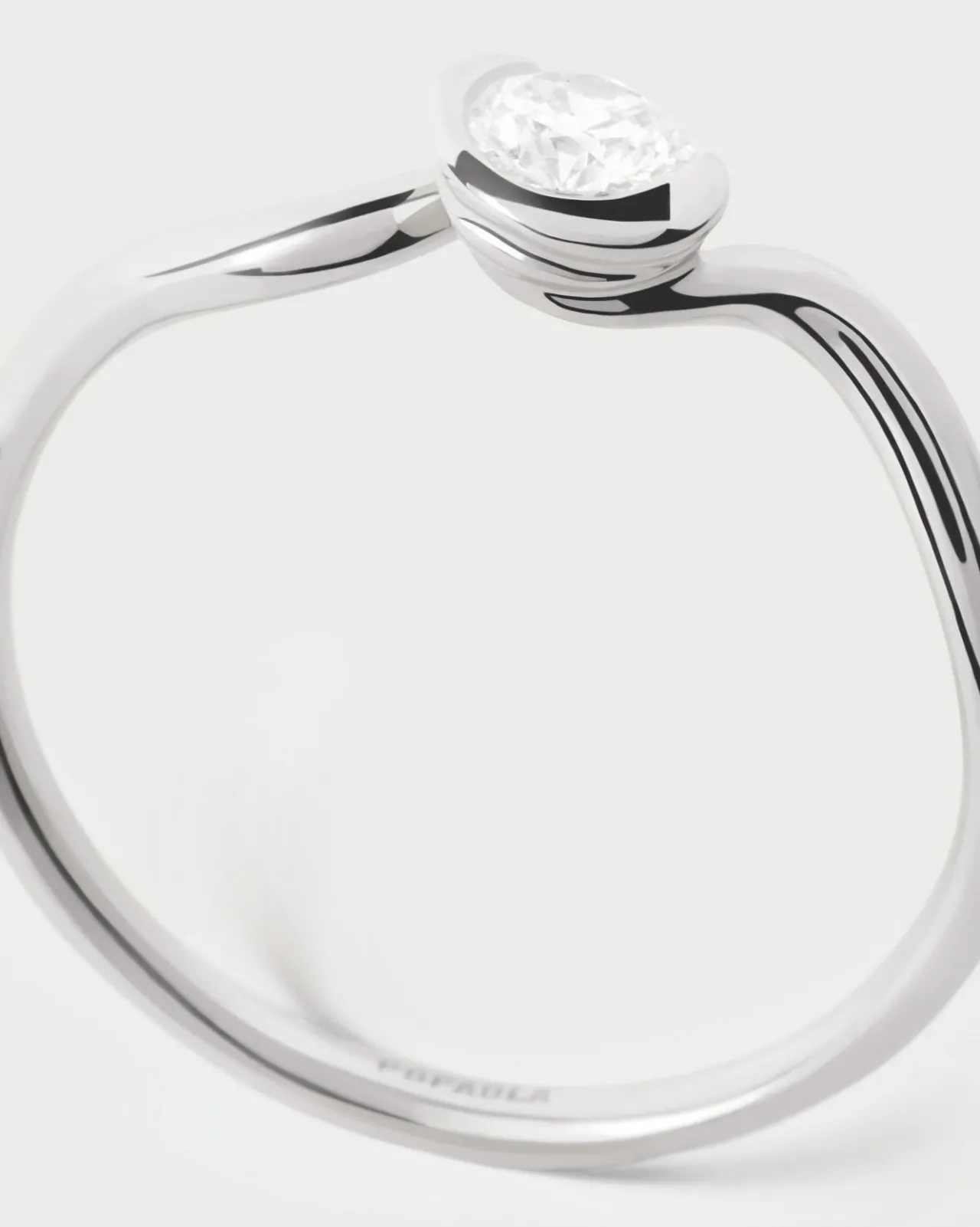 Joyas Con Diamantes|Joyas De Oro Blanco 18K-PDPAOLA Anillo de diamantes y oro blanco Delia