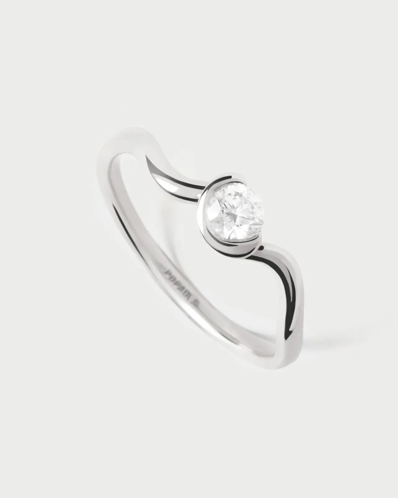 Joyas Con Diamantes|Joyas De Oro Blanco 18K-PDPAOLA Anillo de diamantes y oro blanco Delia