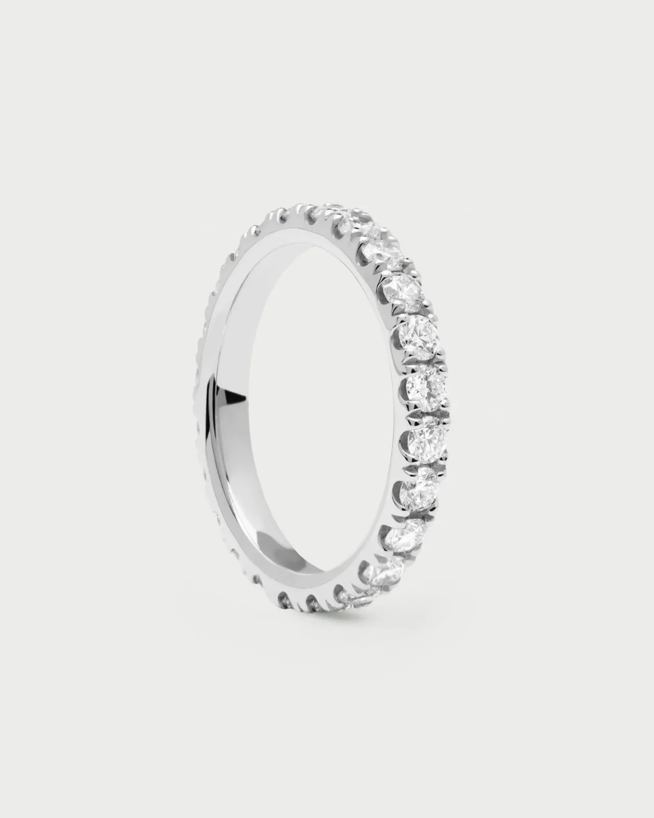 Joyas Con Diamantes|Joyas De Oro Blanco 18K-PDPAOLA Anillo de Diamantes Y Oro Blanco Eternity Supreme