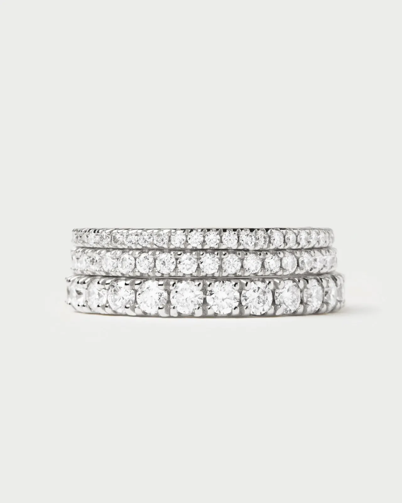 Joyas Con Diamantes|Joyas De Oro Blanco 18K-PDPAOLA Anillo de Diamantes Y Oro Blanco Eternity Supreme