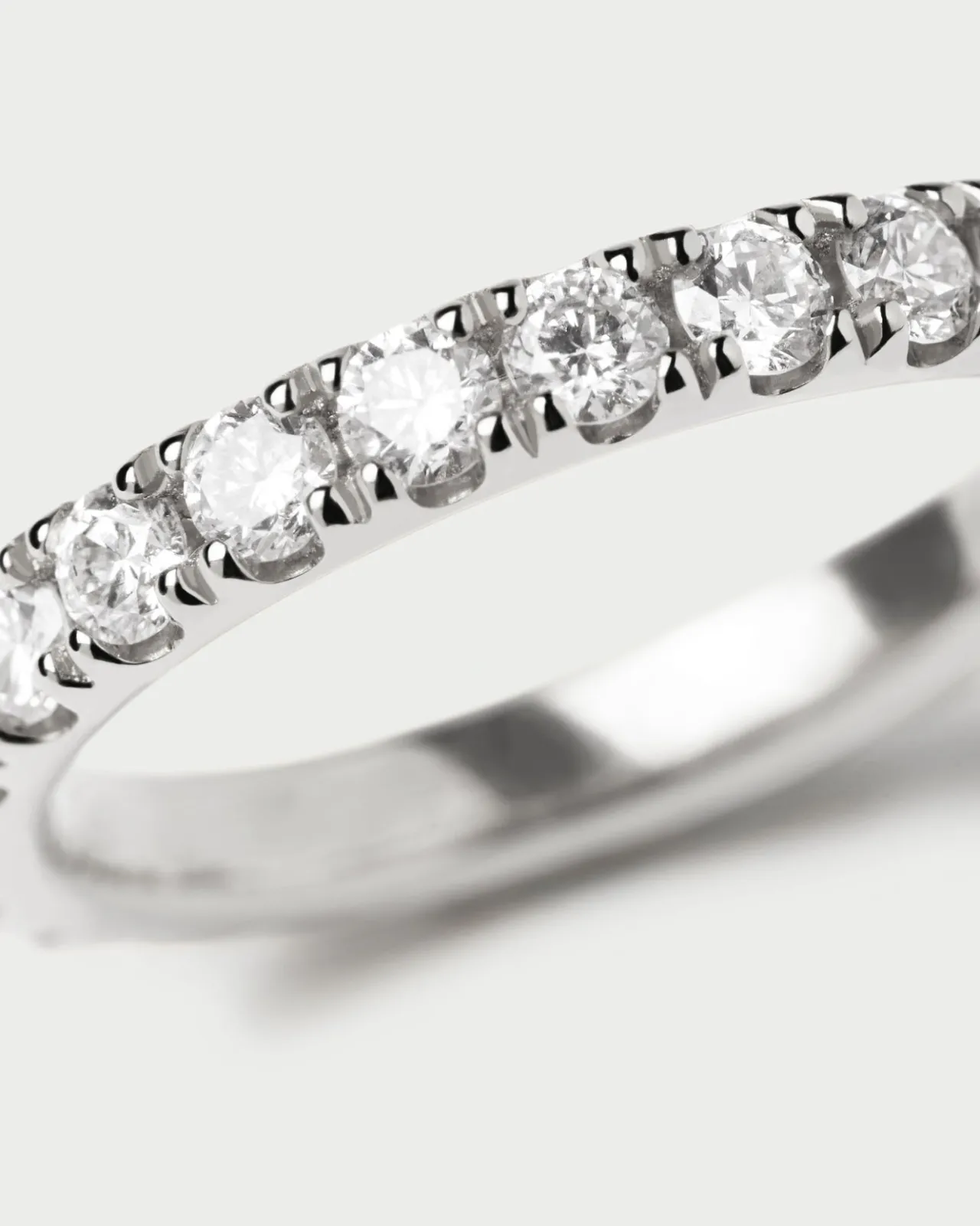 Joyas Con Diamantes|Joyas De Oro Blanco 18K-PDPAOLA Anillo de Diamantes Y Oro Blanco Eternity Supreme