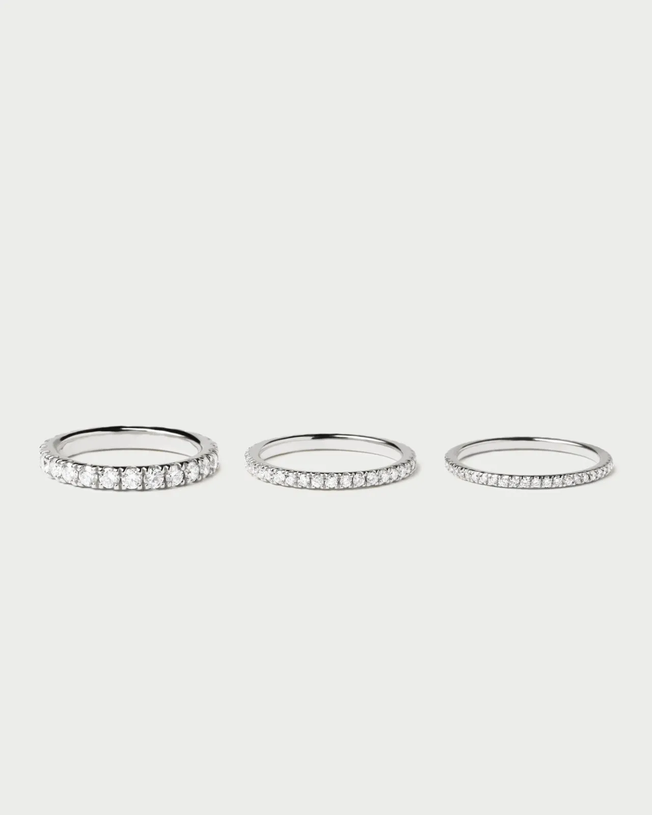 Joyas Con Diamantes|Joyas De Oro Blanco 18K-PDPAOLA Anillo de Diamantes Y Oro Blanco Eternity Supreme