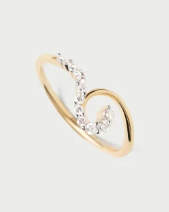 Joyas Con Diamantes|Joyas De Oro 18K-PDPAOLA Anillo de diamantes y oro Gaia