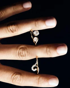 Joyas Con Diamantes|Joyas De Oro 18K-PDPAOLA Anillo de diamantes y oro Gaia
