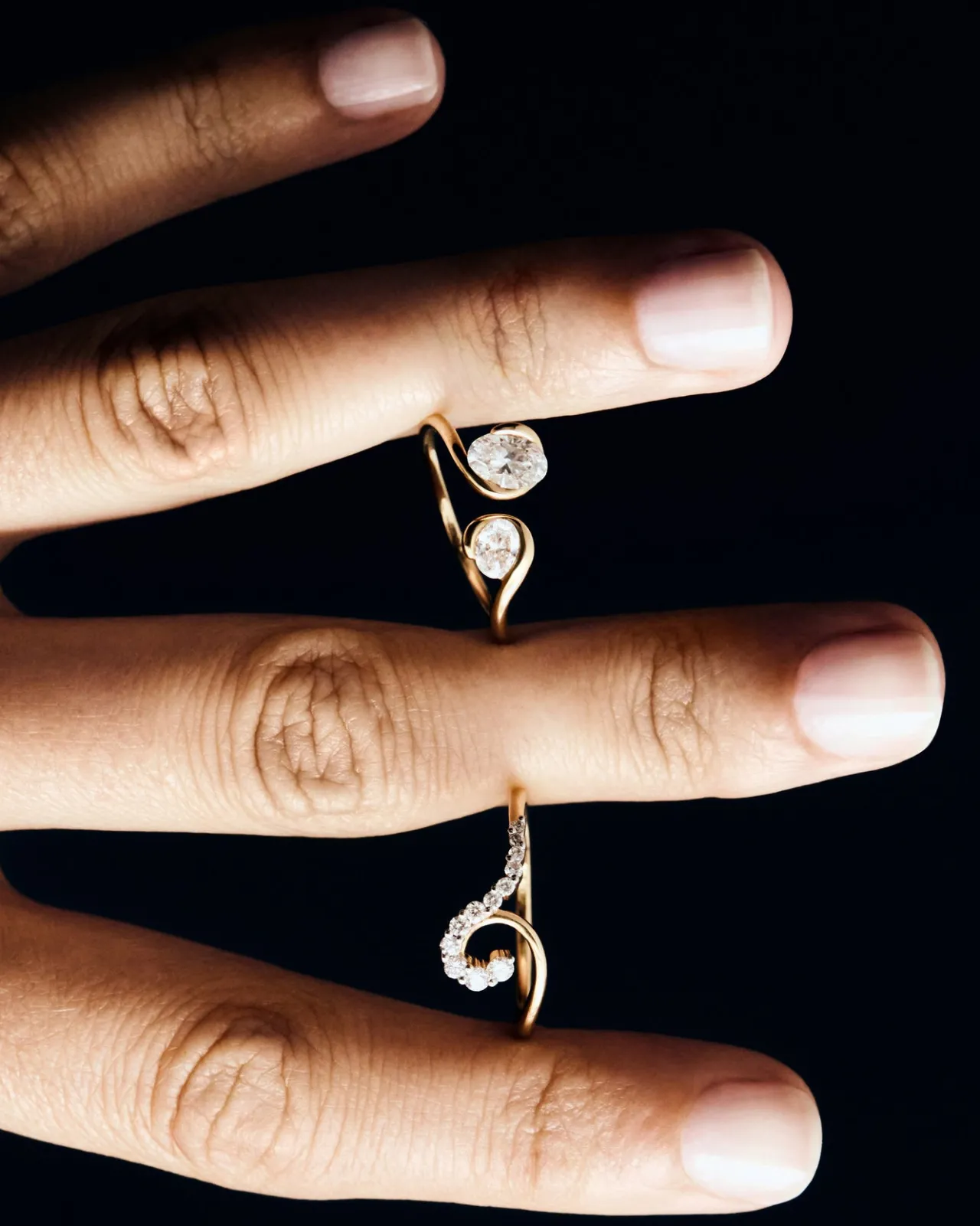 Joyas Con Diamantes|Joyas De Oro 18K-PDPAOLA Anillo de diamantes y oro Gaia