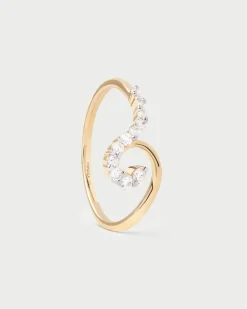 Joyas Con Diamantes|Joyas De Oro 18K-PDPAOLA Anillo de diamantes y oro Gaia