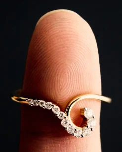 Joyas Con Diamantes|Joyas De Oro 18K-PDPAOLA Anillo de diamantes y oro Gaia