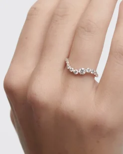 Joyas Con Diamantes|Joyas De Oro Blanco 18K-PDPAOLA Anillo de diamantes y oro blanco Venus