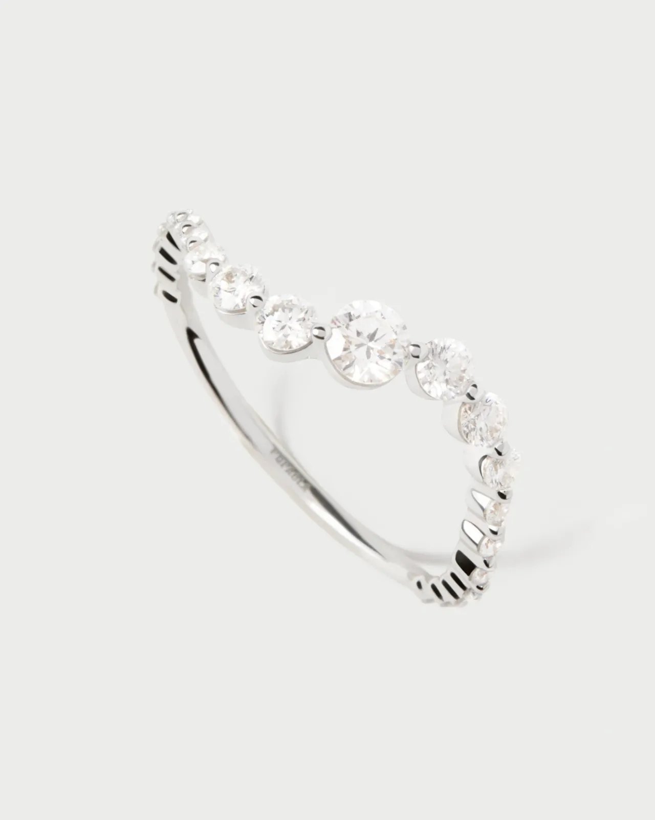 Joyas Con Diamantes|Joyas De Oro Blanco 18K-PDPAOLA Anillo de diamantes y oro blanco Venus