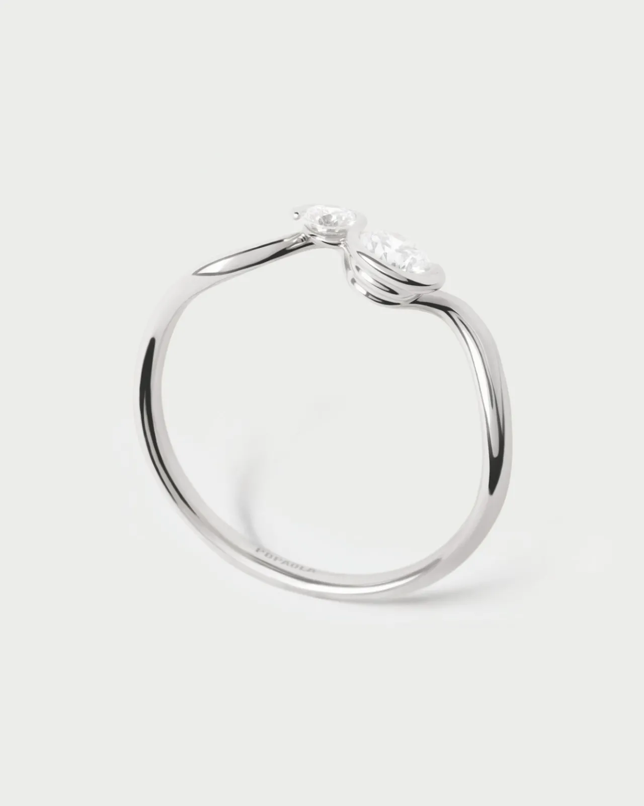 Joyas Con Diamantes|Joyas De Oro Blanco 18K-PDPAOLA Anillo de diamantes y oro blanco Dafne