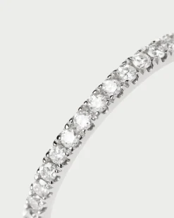 Joyas Con Diamantes|Joyas De Oro Blanco 18K-PDPAOLA Anillo de Diamantes Y Oro Blanco Eternity Medium