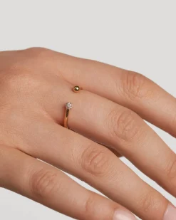 Joyas Con Diamantes|Joyas De Oro 18K-PDPAOLA Anillo de diamantes y oro Clara