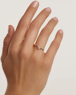 Joyas Con Diamantes|Joyas De Oro 18K-PDPAOLA Anillo de Diamantes y oro Solitaire Medium