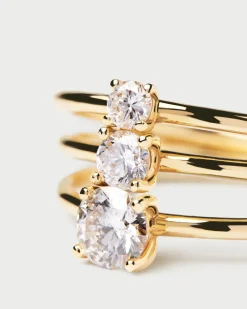Joyas Con Diamantes|Joyas De Oro 18K-PDPAOLA Anillo de Diamantes y oro Solitaire Medium