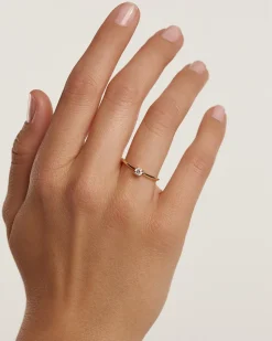 Joyas Con Diamantes|Joyas De Oro 18K-PDPAOLA Anillo de Diamantes y oro Solitaire Medium