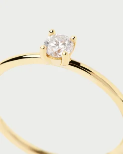 Joyas Con Diamantes|Joyas De Oro 18K-PDPAOLA Anillo de Diamantes y oro Solitaire Medium