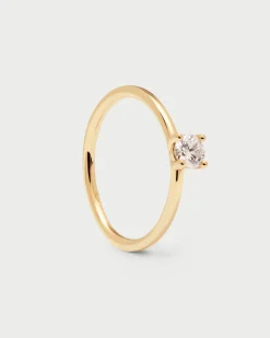 Joyas Con Diamantes|Joyas De Oro 18K-PDPAOLA Anillo de Diamantes y oro Solitaire Medium