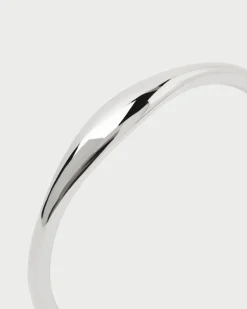 Joyas De Oro Blanco 18K|Rebajas Alta Joyería-PDPAOLA Anillo de Oro blanco Wave
