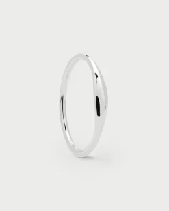 Joyas De Oro Blanco 18K|Rebajas Alta Joyería-PDPAOLA Anillo de Oro blanco Wave