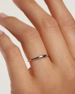 Joyas De Oro Blanco 18K|Rebajas Alta Joyería-PDPAOLA Anillo de Oro blanco Wave