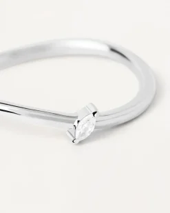 Anillos Básicos|Anillos Solitarios-PDPAOLA Anillo de Plata Leaf