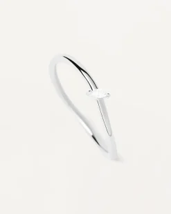 Anillos Básicos|Anillos Solitarios-PDPAOLA Anillo de Plata Leaf
