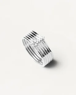 Anillos Grandes|Anillos De Plata-PDPAOLA Anillo de plata Super Nova