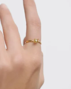 Anillos Básicos|Anillos Solitarios-PDPAOLA Anillo Fleur Verde