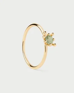 Anillos Básicos|Anillos Solitarios-PDPAOLA Anillo Fleur Verde