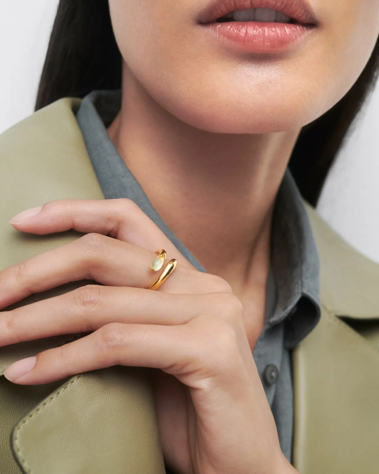 Anillos Básicos|Anillos Con Piedras Semipreciosas-PDPAOLA Anillo frenita Kalia