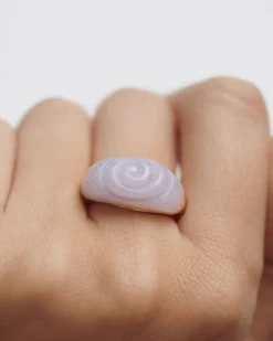 Anillos Grandes|Anillos Con Piedras Semipreciosas-PDPAOLA Anillo ágata azul Shell