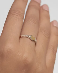 Joyas Con Diamantes|Joyas De Oro 18K-PDPAOLA Anillo Sello de Diamantes y Oro Heart