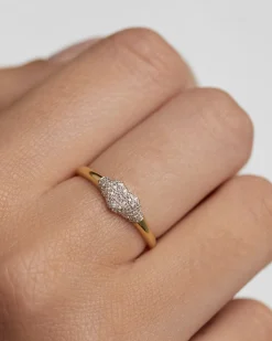 Anillos De Alta Joyería|Anillos De Alta Joyería-PDPAOLA Anillo Sello de Diamantes y Oro Super Heart