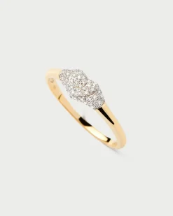 Anillos De Alta Joyería|Anillos De Alta Joyería-PDPAOLA Anillo Sello de Diamantes y Oro Super Heart