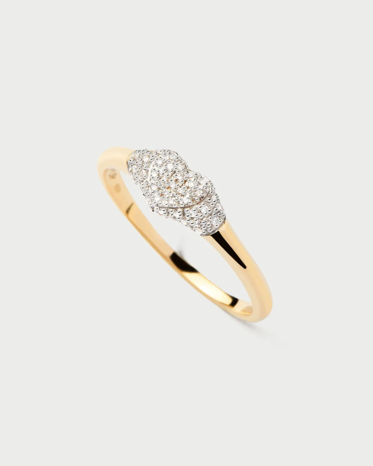 Anillos De Alta Joyería|Anillos De Alta Joyería-PDPAOLA Anillo Sello de Diamantes y Oro Super Heart