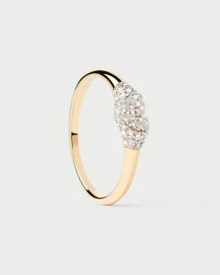 Anillos De Alta Joyería|Anillos De Alta Joyería-PDPAOLA Anillo Sello de Diamantes y Oro Super Heart