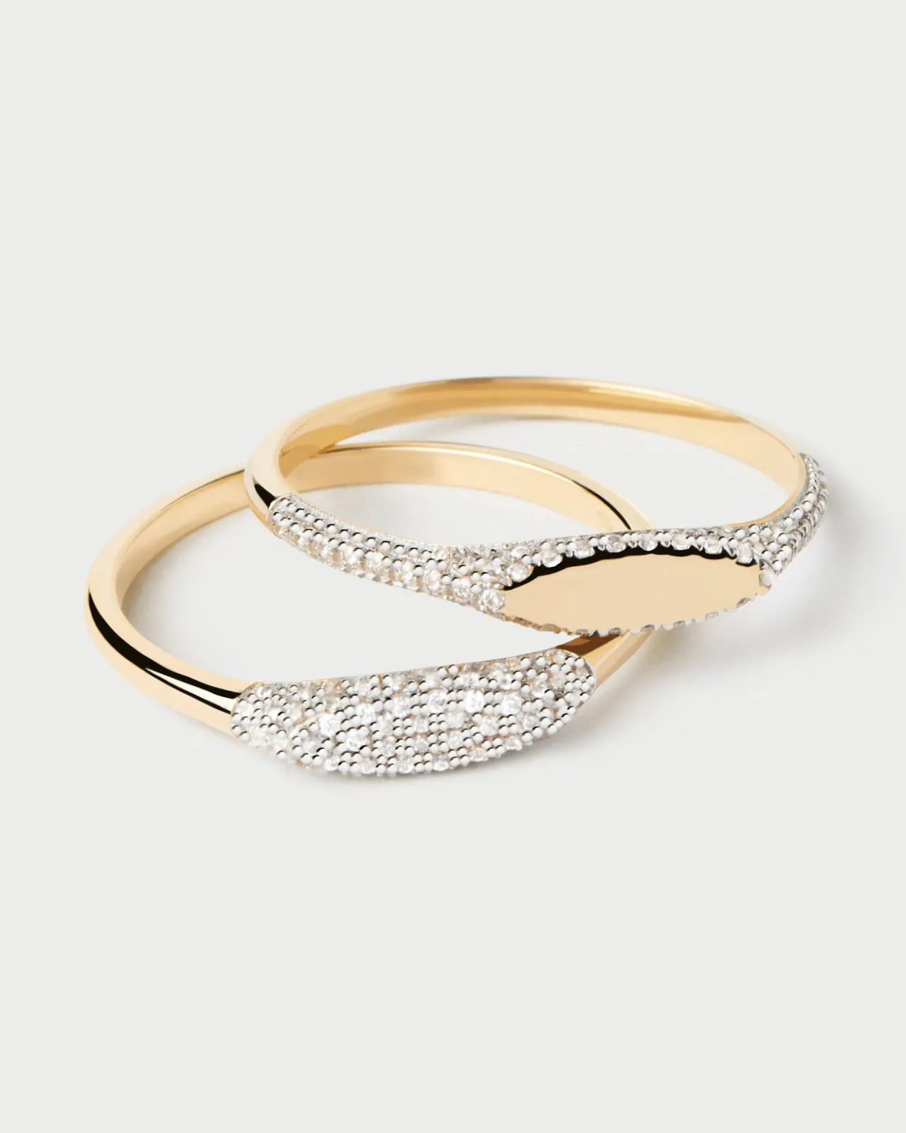 Joyas Con Diamantes|Joyas De Oro 18K-PDPAOLA Anillo Sello de Diamantes y Oro Alice