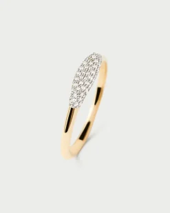 Joyas Con Diamantes|Joyas De Oro 18K-PDPAOLA Anillo Sello de Diamantes y Oro Alice