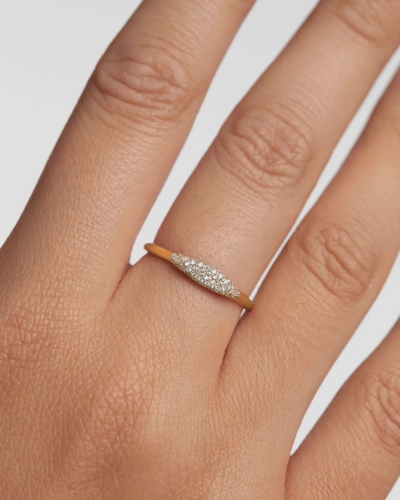 Joyas Con Diamantes|Joyas De Oro 18K-PDPAOLA Anillo Sello de Diamantes y Oro Alice