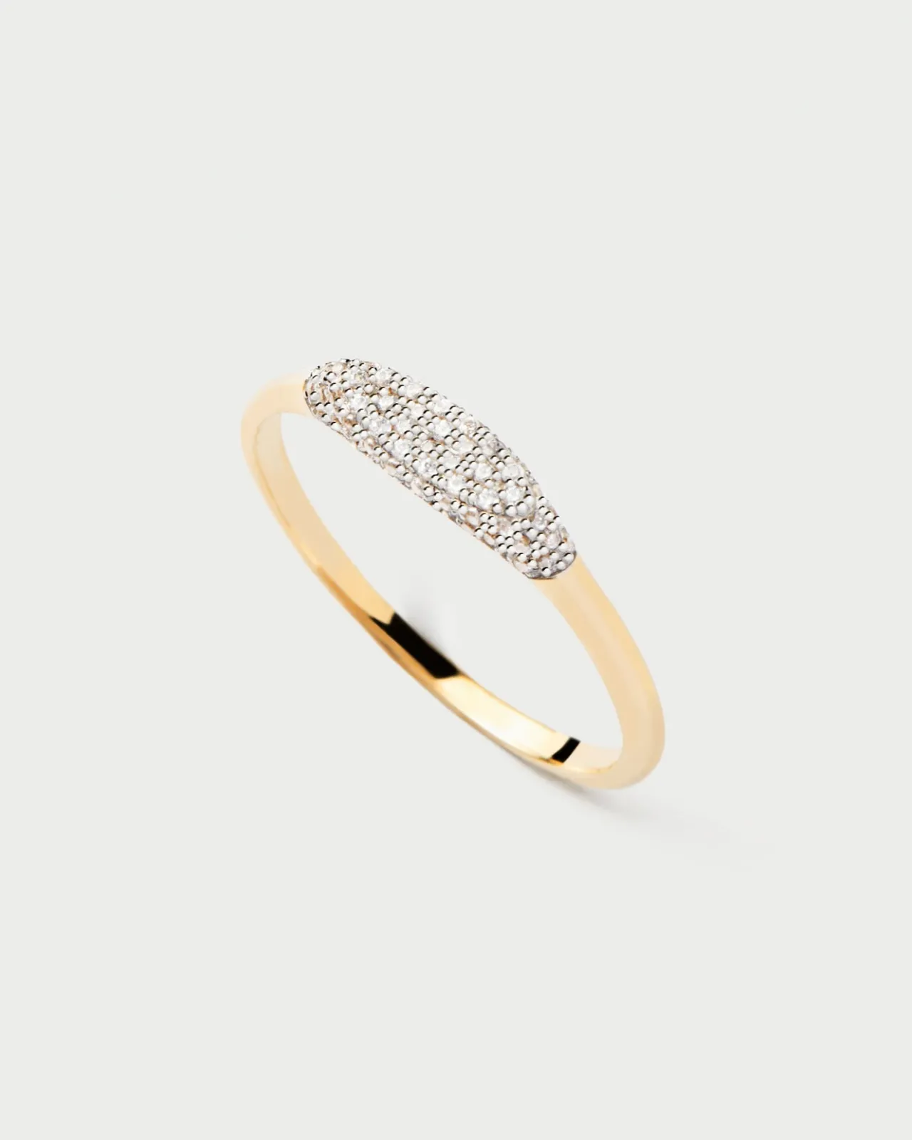Joyas Con Diamantes|Joyas De Oro 18K-PDPAOLA Anillo Sello de Diamantes y Oro Alice